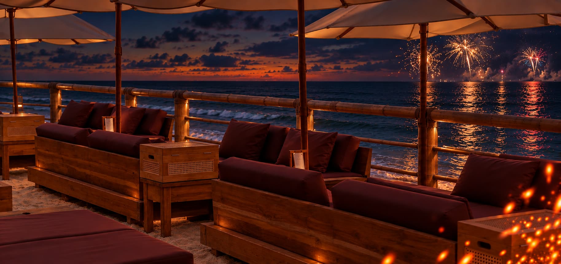 Flyer: NYE Sand Deck King Bed | Early Bird